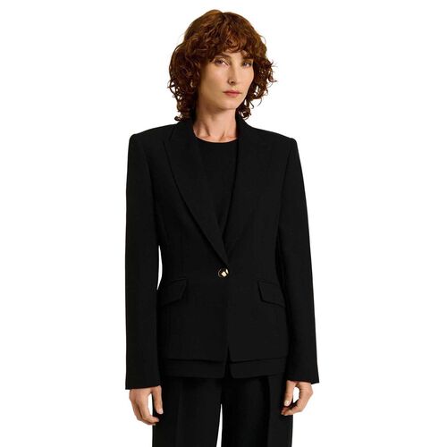 Veronika Maine Double Weave Single Breasted Blazer
